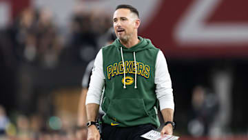 Oct 19, 2025; Glendale, Arizona, USA; Green Bay Packers head coach Matt LaFleur against the Arizona Cardinals at State Farm Stadium. Mandatory Credit: Mark J. Rebilas-Imagn Images