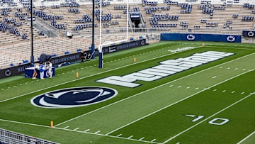 A general view of the end zone at Beaver Stadium prior to the game between the Northwestern Wildcats and the Penn State Nittany Lions. 