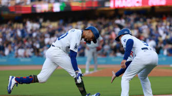 May 17, 2024; Los Angeles, California, USA;  Los Angeles Dodgers shortstop Mookie Betts (50)