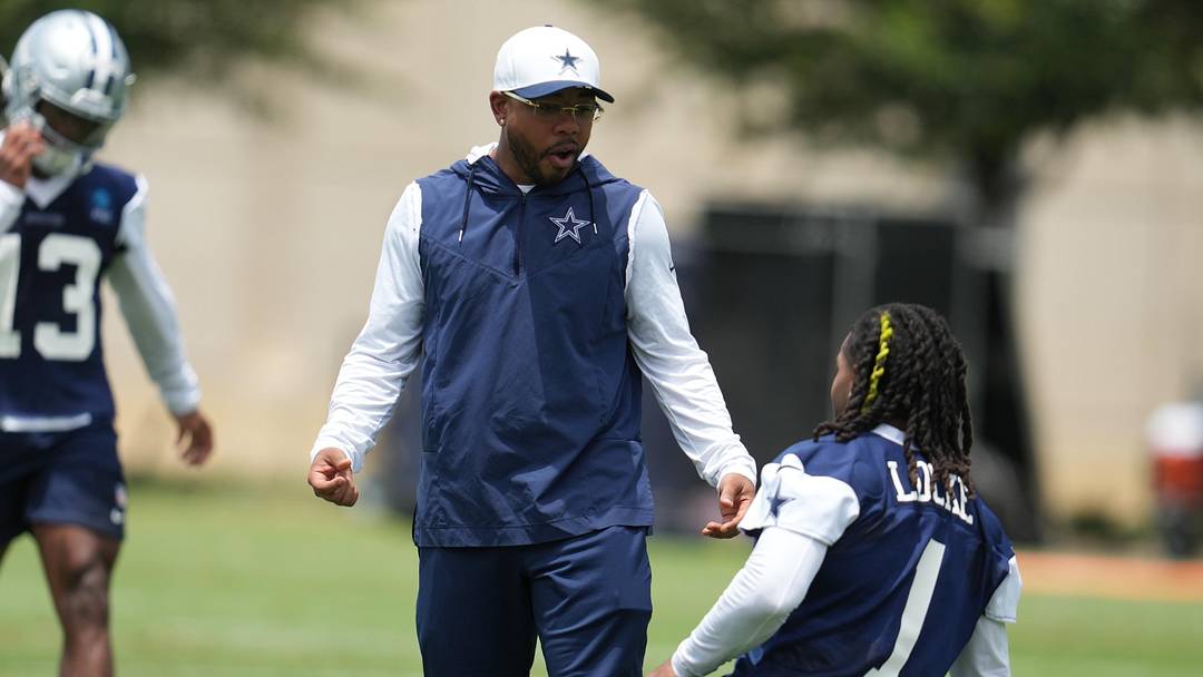 Dallas Cowboys defensive coordinator Christian Parker speaks with PJ Locke during practice at the Ford Center at the Star Training Facility in Frisco, Texas. Dallas Cowboys defensive coordinator Christian Parker speaks with PJ Locke during practice at the Ford Center at the Star Training Facility in Frisco, Texas.