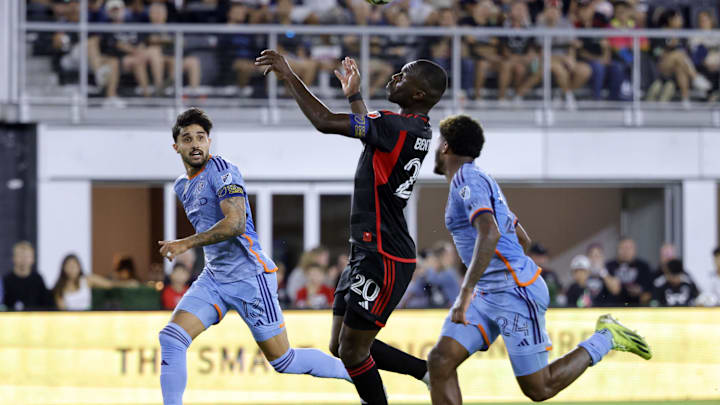 Tayvon Gray and Thiago Martins of NYCFC