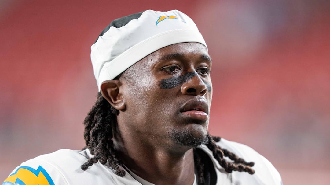 August 23, 2025; Santa Clara, California, USA; Los Angeles Chargers wide receiver KeAndre Lambert-Smith (84) after the game against the San Francisco 49ers at Levi's Stadium. Mandatory Credit: Kyle Terada-Imagn Images August 23, 2025; Santa Clara, California, USA; Los Angeles Chargers wide receiver KeAndre Lambert-Smith (84) after the game against the San Francisco 49ers at Levi's Stadium. Mandatory Credit: Kyle Terada-Imagn Images