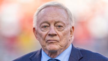 October 8, 2023; Santa Clara, California, USA; Dallas Cowboys owner Jerry Jones before the game against the San Francisco 49ers at Levi's Stadium. Mandatory Credit: Kyle Terada-Imagn Images