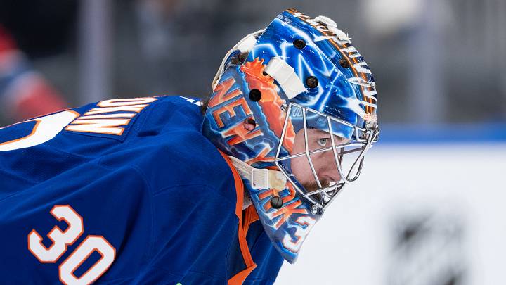 Apr 12, 2026; Elmont, New York, USA; New York Islanders goaltender Ilya Sorokin (30) during the first period against the Montréal Canadiens at UBS Arena. Mandatory Credit: Alexander Wohl-Imagn Images Apr 12, 2026; Elmont, New York, USA; New York Islanders goaltender Ilya Sorokin (30) during the first period against the Montréal Canadiens at UBS Arena. Mandatory Credit: Alexander Wohl-Imagn Images