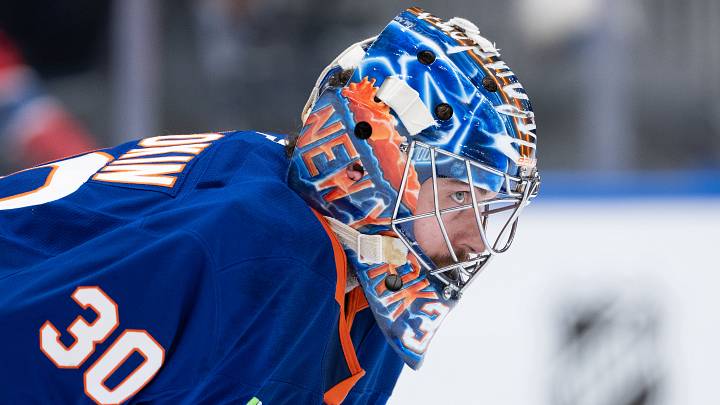 Apr 12, 2026; Elmont, New York, USA; New York Islanders goaltender Ilya Sorokin (30) during the first period against the Montréal Canadiens at UBS Arena. Mandatory Credit: Alexander Wohl-Imagn Images Apr 12, 2026; Elmont, New York, USA; New York Islanders goaltender Ilya Sorokin (30) during the first period against the Montréal Canadiens at UBS Arena. Mandatory Credit: Alexander Wohl-Imagn Images
