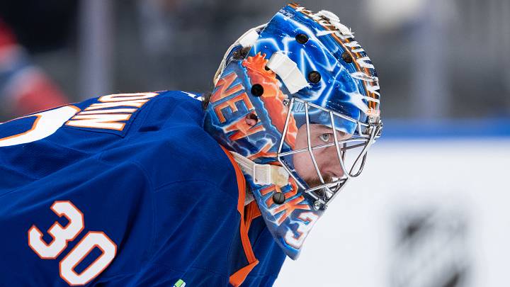 Apr 12, 2026; Elmont, New York, USA; New York Islanders goaltender Ilya Sorokin (30) during the first period against the Montréal Canadiens at UBS Arena. Mandatory Credit: Alexander Wohl-Imagn Images Apr 12, 2026; Elmont, New York, USA; New York Islanders goaltender Ilya Sorokin (30) during the first period against the Montréal Canadiens at UBS Arena. Mandatory Credit: Alexander Wohl-Imagn Images