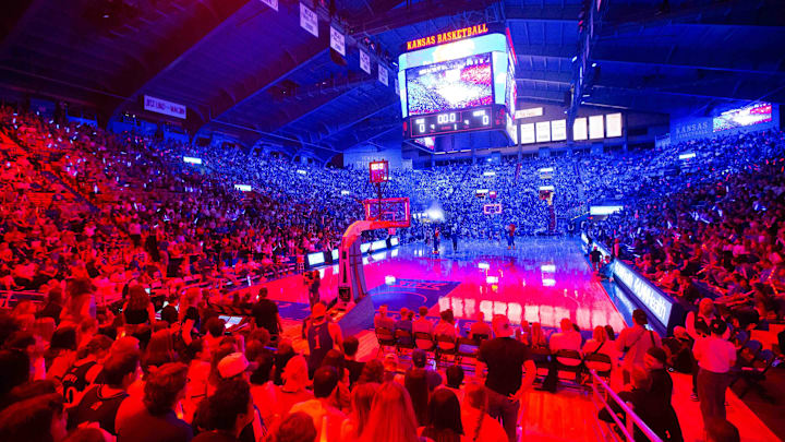 Kansas fans get hyped during Late Night in the Phog Friday, October 18, 2024 inside Allen Fieldhouse.