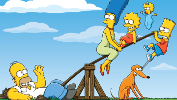 THE SIMPSONS: (L-R) Homer, marge, Lisa, Santa's Lil Helpre, Maggie and Bart return for the 22nd season premiere airing Sunday, Sept. 26 (8:00-8:30 PM ET/PT) on THE SIMPSONS on FOX. THE SIMPSONS ™ and © 2010 TTCFFC ALL RIGHTS RESERVED.