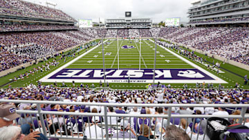 Fans fill the stadium during the first half against the North Dakota Fighting Hawks at Bill Snyder Family Stadium.