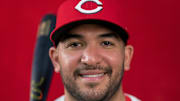 Cincinnati Reds catcher Jose Trevino (35) during the annual team picture day at the Cincinnati Reds Player Development Complex in Goodyear, Ariz., on Tuesday, Feb. 18, 2025.