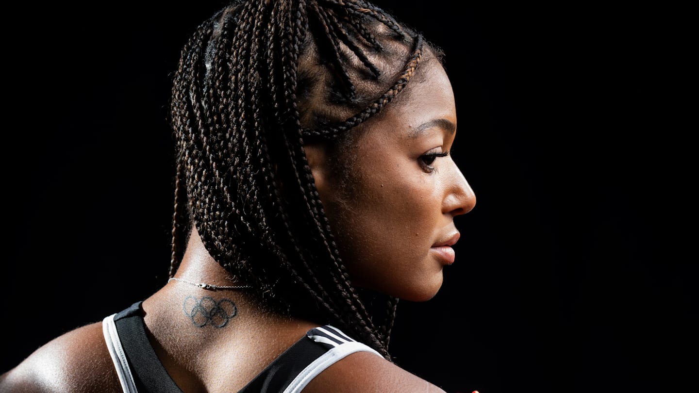 Gabby Thomas shows off ‘Business Barbie’ work fit after weight loss