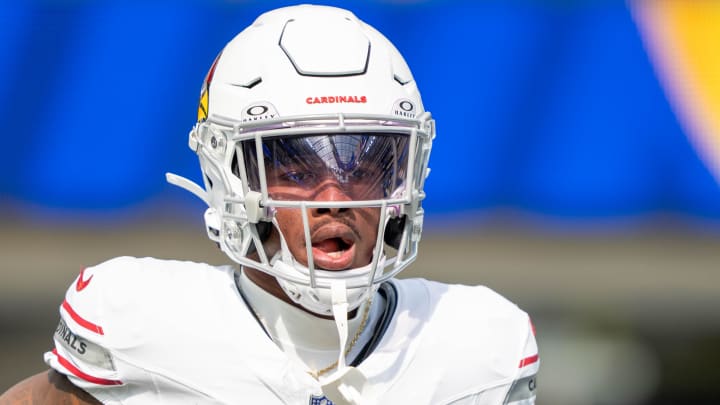 October 15, 2023; Inglewood, California, USA; Arizona Cardinals cornerback Kei'Trel Clark (13) before the game against the Los Angeles Rams at SoFi Stadium. Mandatory Credit: Kyle Terada-USA TODAY Sports