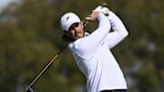 Tommy Fleetwood hits his tee shot on the second hole during the final round of The Genesis Invitational golf tournament at Torrey Pines. 