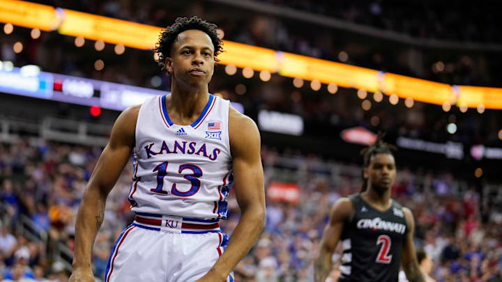 Kansas basketball guard Elmarko Jackson