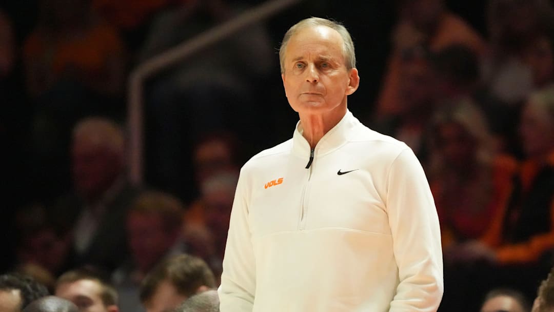 Tennessee basketball coach Rick Barnes during the NCAA college basketball game against Missouri on Wednesday, Feb. 5, 2025, in Knoxville, Tenn.