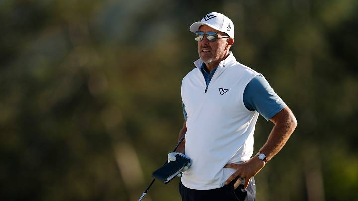 Phil Mickelson during the second round of the 2025 Masters at Augusta National Golf Club