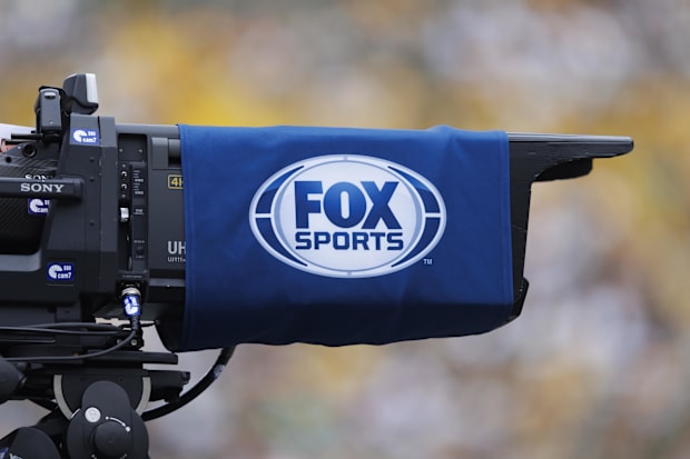 A FOX Sports tv camera during the game between the New Orleans Saints and Green Bay Packers at Lambeau Field. 