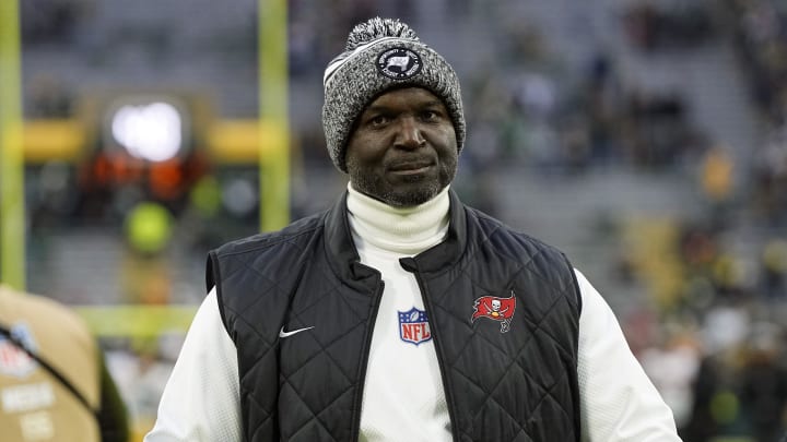 Dec 17, 2023; Green Bay, Wisconsin, USA;  Tampa Bay Buccaneers head coach Todd Bowles walks from the field following the game against the Green Bay Packers at Lambeau Field. Mandatory Credit: Jeff Hanisch-USA TODAY Sports