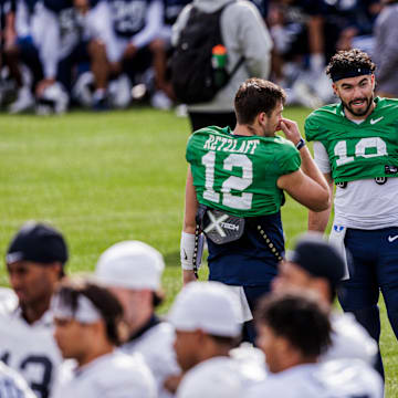 BYU quarterbacks during Spring camp