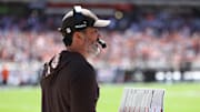 Sep 7, 2025; Cleveland, Ohio, USA; Cleveland Browns head coach Kevin Stefanski during the second quarter against the Cincinnati Bengals at Huntington Bank Field. Mandatory Credit: Scott Galvin-Imagn Images