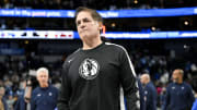 Jan 13, 2024; Dallas, Texas, USA; Mark Cuban walks off the court after the Mavericks lose to the New Orleans Pelicans at the American Airlines Center. Mandatory Credit: Jerome Miron-USA TODAY Sports