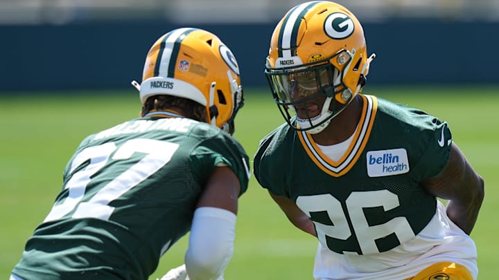 Green Bay Packers cornerback Corey Ballentine (26) is shown during organized team activities Wednesday, May 29, 2024 in Green Bay, Wisconsin.