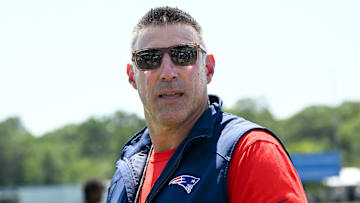 Jul 28, 2025; Foxborough, MA, USA; New England Patriots head coach Mike Vrabel leaves the practice fields after training camp at Gillette Stadium. Mandatory Credit: Eric Canha-Imagn Images