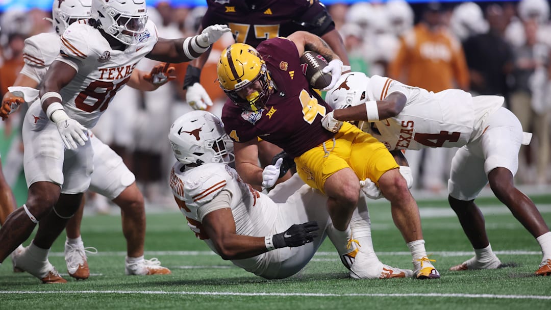 Arizona State Sun Devils running back Cam Skattebo (4) has put on a show during the 2025 Peach Bowl.