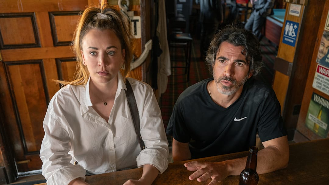 BASED ON A TRUE STORY -- “Based on a Drew Story” -- Episode 206 -- Pictured: (l-r) Kaley Cuoco as Ava, Chris Messina as Nathan -- (Photo by: Colleen Hayes/Peacock)