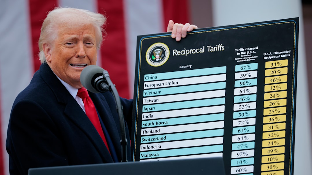 President Trump Holds "Make America Wealthy Again Event" In White House Rose Garden