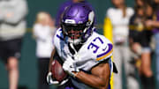 Myles Gaskin, shown in 2024, had a productive exhibition debut with the Baltimore Ravens.