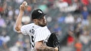 Jun 7, 2024; Chicago, Illinois, USA;  Chicago White Sox pitcher Garrett Crochet (45) delivers against the Boston Red Sox during the first inning at Guaranteed Rate Field. Mandatory Credit: Matt Marton-USA TODAY Sports