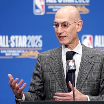 NBA commissioner Adam Silver speaks in a press conference