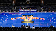Nov 28, 2025; New York, New York, USA; A general view of the floor for the NBA Cup game before the game between the New York Knicks and the Milwaukee Bucks at Madison Square Garden. Mandatory Credit: Vincent Carchietta-Imagn Images