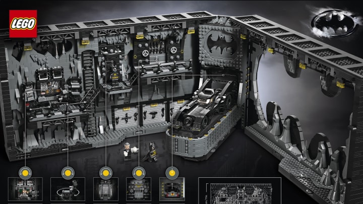 The LEGO 'Batman Returns' Batcave Shadowbox set is pictured