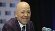 Oct 9, 2025; Rosemont, IL, USA; UCLA head coach Mick Cronin speaks during Big Ten Men’s Basketball Media Days at the Donald E. Stephens Convention Center. Mandatory Credit: Talia Sprague-Imagn Images