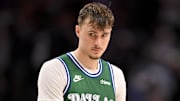 Oct 27, 2025; Dallas, Texas, USA; Dallas Mavericks forward Cooper Flagg (32) looks on during the second half against the Oklahoma City Thunder at the American Airlines Center. Mandatory Credit: Jerome Miron-Imagn Images