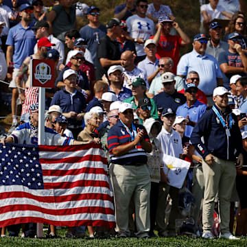 Ryder Cup fans are being encouraged to attend earlier on Friday as a result of enhanced security around President Trump visiting.