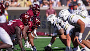 Oct 11, 2025; Atlanta, Ga.; A general view of the line of scrimmage during a game between Virginia Tech and Georgia Tech.