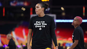 Jul 19, 2025; Indianapolis, IN, USA; Team Collier forward Napheesa Collier (24) looks on before the 2025 WNBA All Star Game at Gainbridge Fieldhouse. Mandatory Credit: Trevor Ruszkowski-Imagn Images
