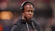 Atlanta Falcons head coach Raheem Morris looks on after watching his team lose to the Seattle Seahawks and fall to 4-9.