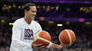 Jul 28, 2024; Villeneuve-d'Ascq, France; USA basketball assistant coach Erik Spoelstra before a game against Serbia during the Paris 2024 Olympic Summer Games at Stade Pierre-Mauroy. Mandatory Credit: John David Mercer-Imagn Images