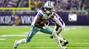 Nov 20, 2022; Minneapolis, Minnesota, USA; Dallas Cowboys wide receiver CeeDee Lamb (88) carries the ball during the first quarter against the Minnesota Vikings at U.S. Bank Stadium.