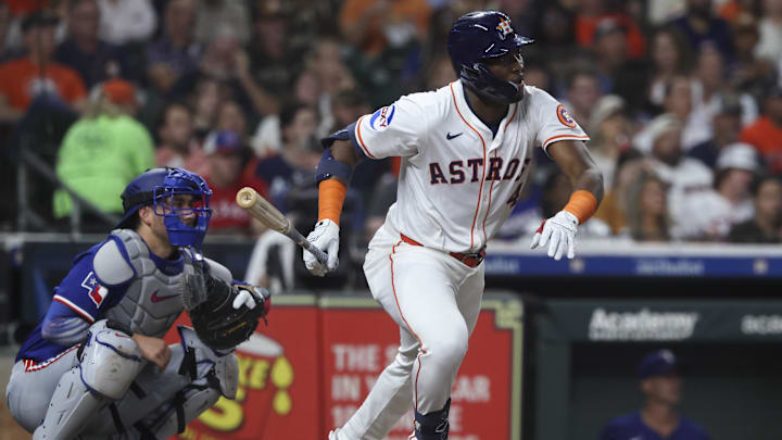 Houston Astros left fielder Jesus Sanchez.