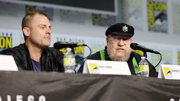 Ryan Condal and George R.R. Martin at HBO's House of the Dragon Panel at Comic Con