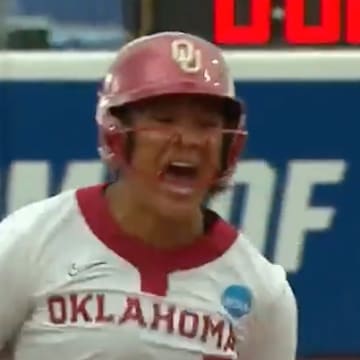Parker was overcome with emotion during her journey around the base paths. 