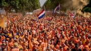 Fanzone and Parade Holland Supporters in Hamburg -Fanzone - Parade