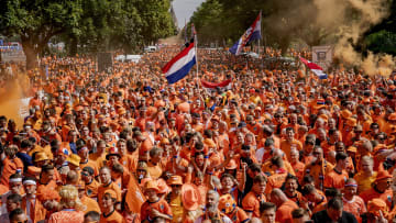 Fanzone and Parade Holland Supporters in Hamburg -Fanzone - Parade