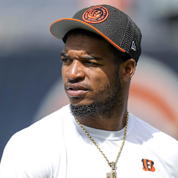 Cincinnati Bengals wide receiver Ja'Marr Chase (1) walks the field during warmups before the NFL Preseason Week 2 game between the Chicago Bears and the Cincinnati Bengals at Soldier Field in downtown Chicago on Saturday, Aug. 17, 2024.