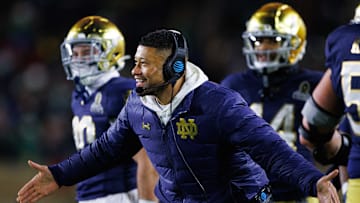 Notre Dame head coach Marcus Freeman during the College Football Playoff game between Notre Dame and Indiana.